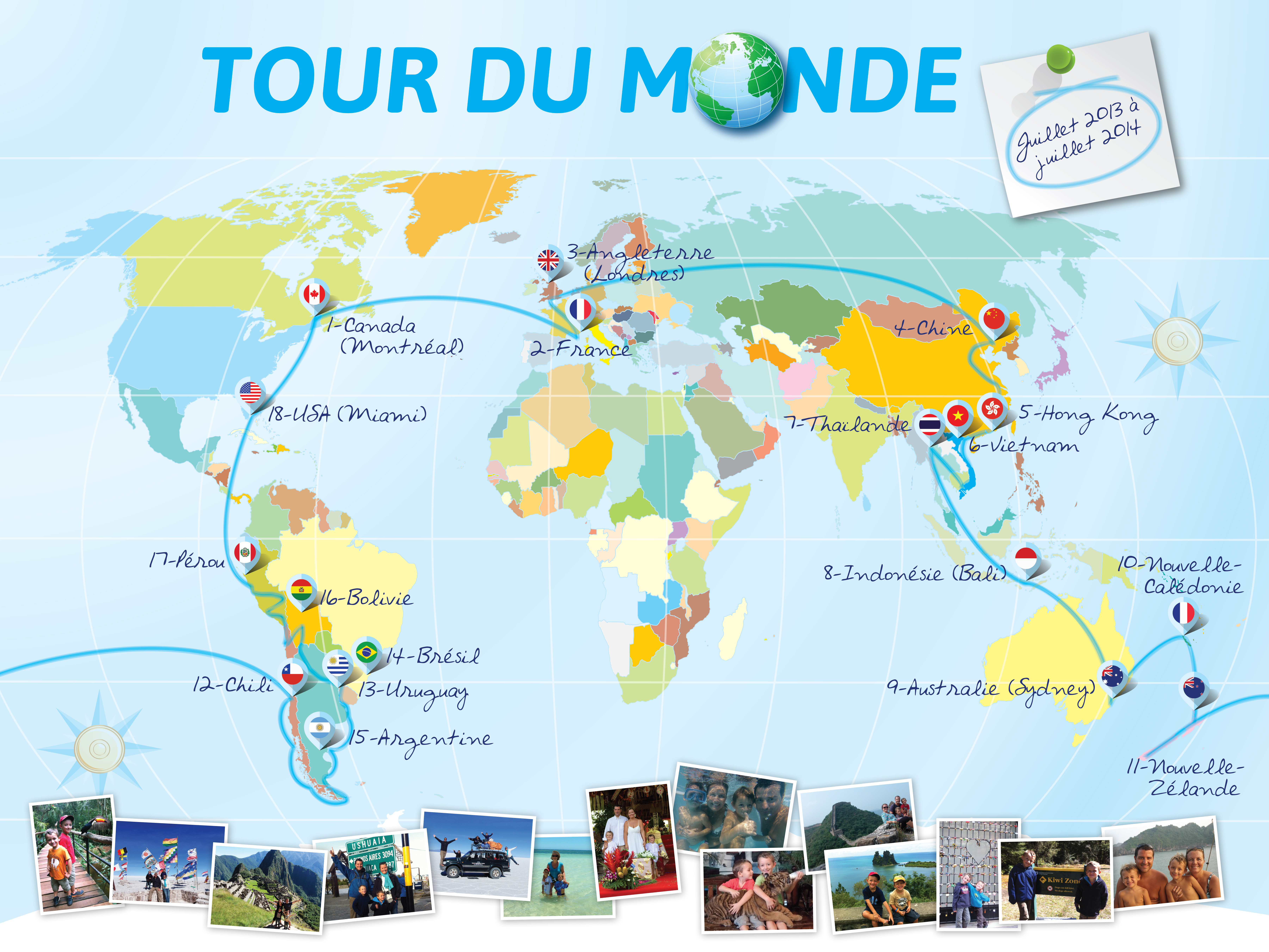 Litinéraire Le Tour Du Monde Des Bertoux En 1 An